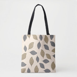 Cute pattern leaves tote bag