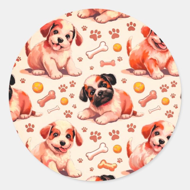 Cute Pattern Puppy Stickers (Front)