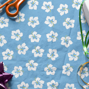 Cute Pattern Simple Blue Chic Floral  Tissue Paper