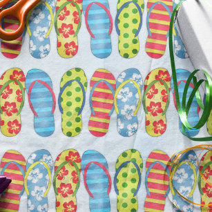 Cute Pattern Summer Simple Chic Flip Flops Tissue Paper