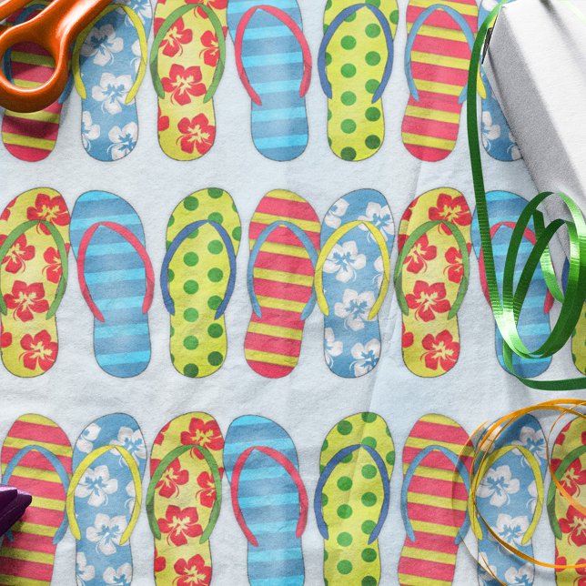 Cute Pattern Summer Simple Chic Flip Flops Tissue Paper (Creator Uploaded)