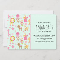 Cute Pattern with Happy Animals & Toys