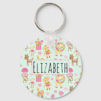 Cute Pattern with Happy Animals & Toys