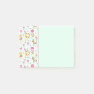 Cute Pattern with Happy Animals & Toys Post-it Notes