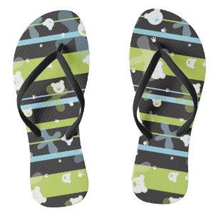 Cute pattern with little bears jandals