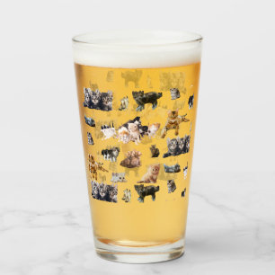 Cute pattern with photographs of Cats and kittens Glass