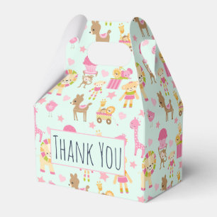 Cute Pattern with Whimsical Animals & Toys Favour Box
