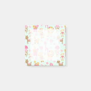 Cute Pattern with Whimsical Animals & Toys Post-it Notes