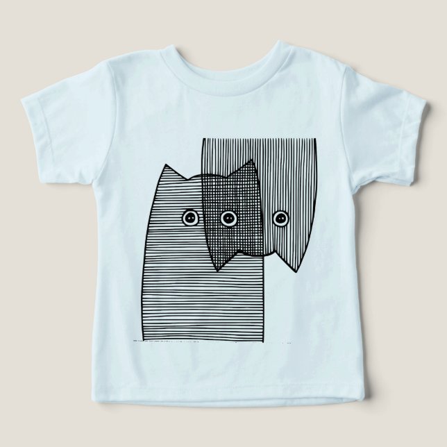 Cute Patterned Cats Artwork Minimal Linework (Design Front)