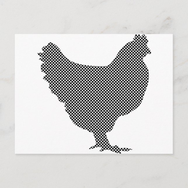 Cute patterned chicken postcard (Front)