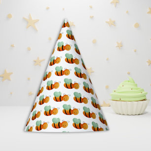 Cute Patterned Little Bee with Blue Wings Party Hat
