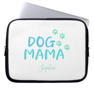 Cute Paw and Dog MAMA Typography Laptop Sleeve
