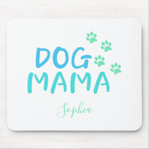 Cute Paw and Dog MAMA Typography Mouse Pad