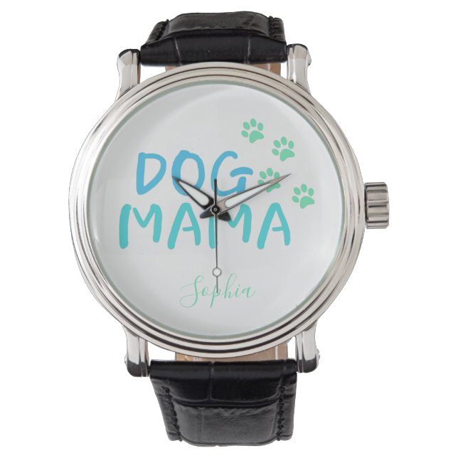 Cute Paw and Dog MAMA Typography   Watch (Front)