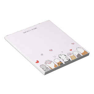 Cute PAW Dog cat colourful gradient Personalised Notepad