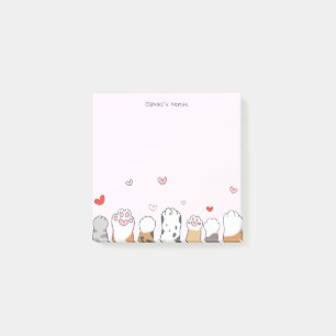 Cute PAW Dog cat colourful gradient Personalised  Post-it Notes