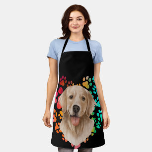 Cute paw Heart golden Dog Puppy Pet Animal party Apron