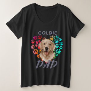 Cute paw Heart golden Dog Puppy Pet Animal party Plus Size T-Shirt