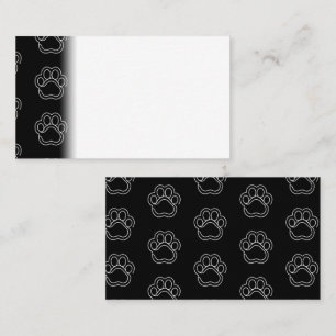 Cute Paw Print Animal Dog Lover White Line Contour Place Card