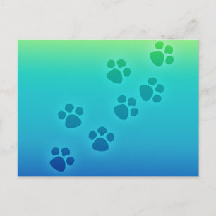 Cute Paw Print Animal Tracks Postcard