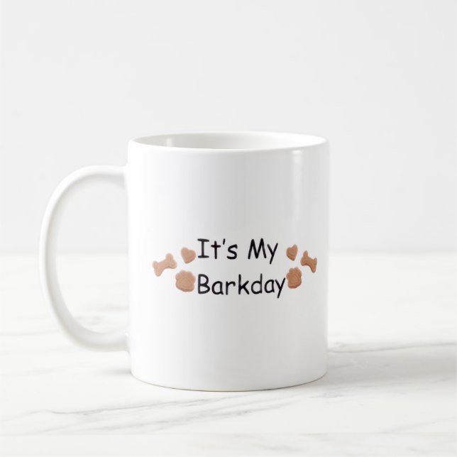 Cute Paw Print Barkday Dog Mug (Left)