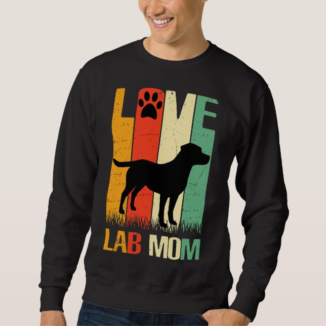Cute Paw Print Labrador Retriever Lab Dog Dad Mum Sweatshirt (Front)