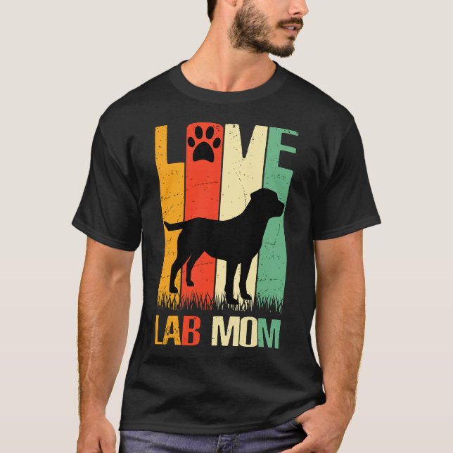 Cute Paw Print Labrador Retriever Lab Dog Dad Mum T-Shirt (Front)
