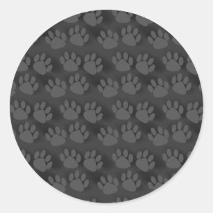 Cute Paw Print Pattern Classic Round Sticker