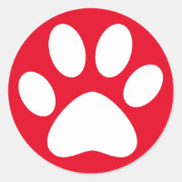 Cute Paw Print Pet Cat Dog Simple White Red