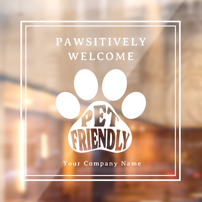 Cute Paw Print Pet Friendly Signage Window Decal (Sheet 2)
