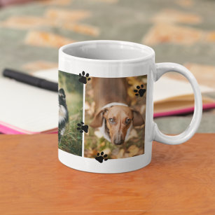Cute Paw Prints Four Pet Photos Magic Mug