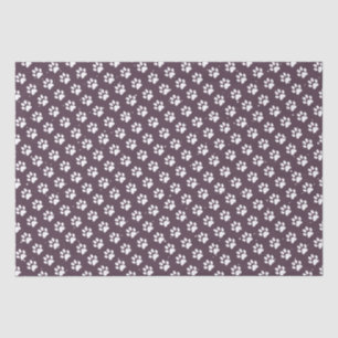 Cute Paw Prints Snow Purple Birthday Christmas Tissue Paper