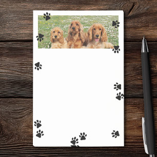 Cute Paw Prints Wide Pet Photo Post-it Notes