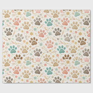 Cute Paw Prints Wrapping Paper