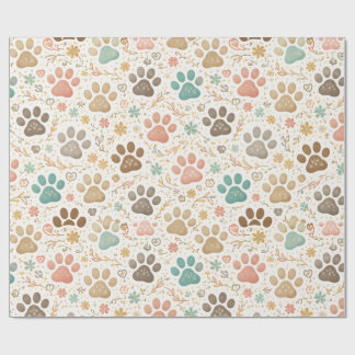 Cute Paw Prints Wrapping Paper
