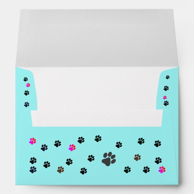 cute paws cat with different colours  envelope (Back (Bottom))
