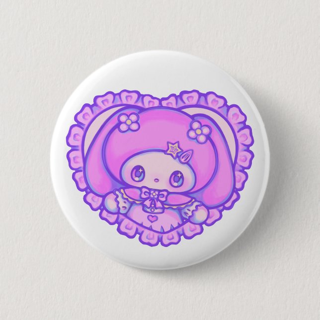 cute pea 6 cm round badge (Front)