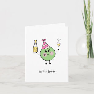 Cute Pea Birthday Card - Cute, Fun, Kawaii Card