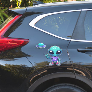 Cute Peace Alien & Space Ship