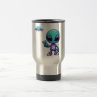 Cute Peace Alien & Space Ship