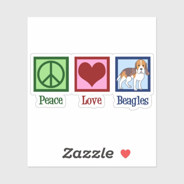Cute Peace Love Beagles (Sheet)
