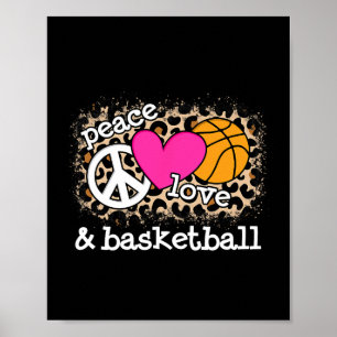 Cute Peace Love Bysketbyll Leopard Print Women Men