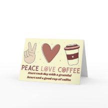 Cute Peace Love Coffee Boho Aesthetic