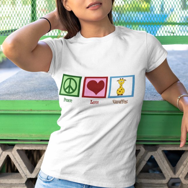 Cute Peace Love Giraffe Women's T-Shirt (Creator Uploaded)