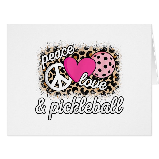 Cute Peace Love Pickleball Player Funny Pickle Bal (Front Horizontal)