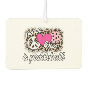 Cute Peace Love Pickleball Player Funny Pickle Bal Car Air Freshener