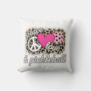 Cute Peace Love Pickleball Player Funny Pickle Bal Cushion