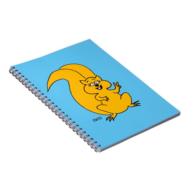 Cute Peace Sign Squirrel School Notebook (Right Side)