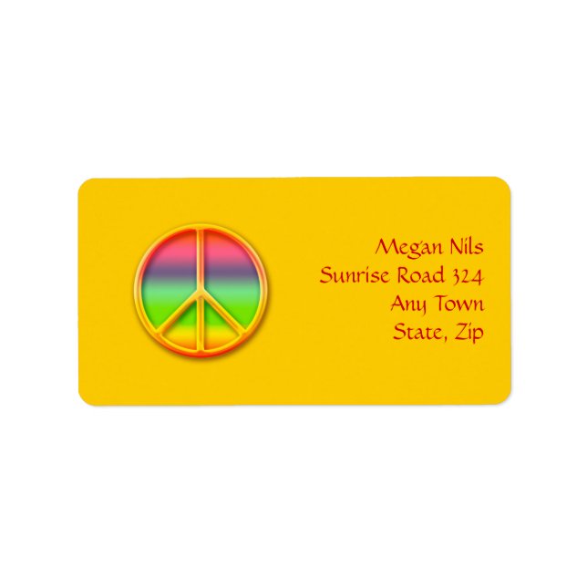 Cute Peace Symbol Address Label (Front)