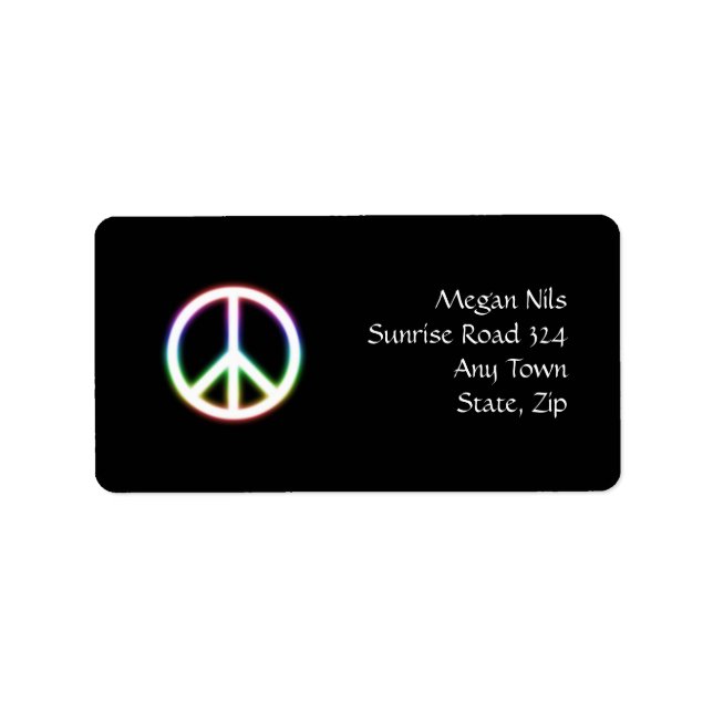 Cute Peace Symbol Address Label (Front)